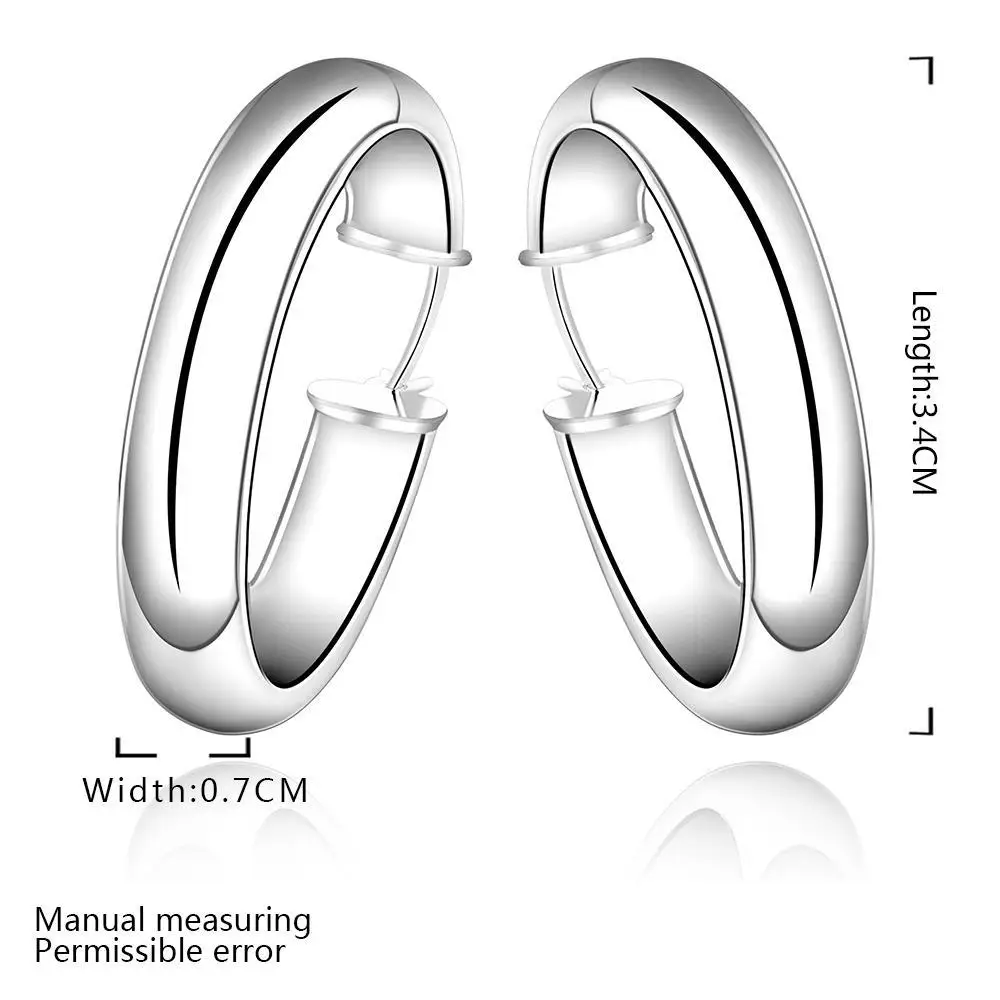 Гладкие Круглые креольские серьги-кольца 7 мм, уникальные толстые круглые кольца, 925 Настоящее серебро, покрытые Brinco de Prata, модные ювелирные изделия, аксессуары