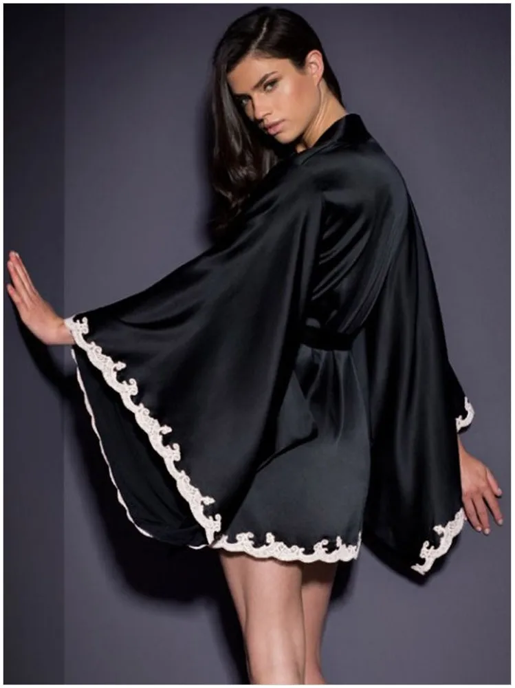 Сексуальное кимоно халат белье Ночная сорочка Ночная рубашка пижамы; одежда для сна; халат нижнее белье Femme Сорочки рубашки одежда для сна