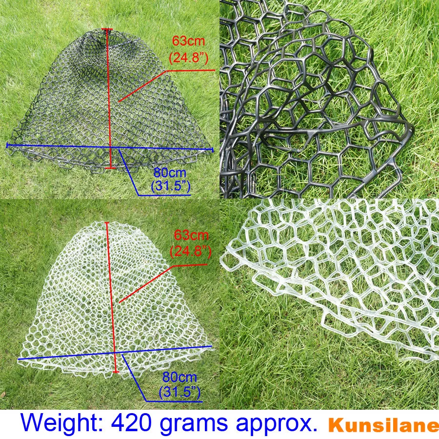 (Diameter 21.6 / 55cm Depth 24.8 / 63cm) Large Mesh Clear Rubber Fly Fishing Landing Net Replacement Tackle White & Black Sale (Diameter 21.6 / 55cm Depth 24.8 / 63cm) Large Mesh Clear Rubber Fly Fishing Landing Net Replacement Tackle White & Black Sale
