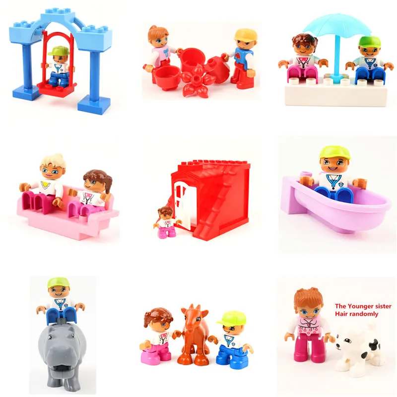 

Large Particle Diy Building Blocks Doll Animals House Swing Accesoires Toys For Children Gifts Compatible With Legoingly Duploed