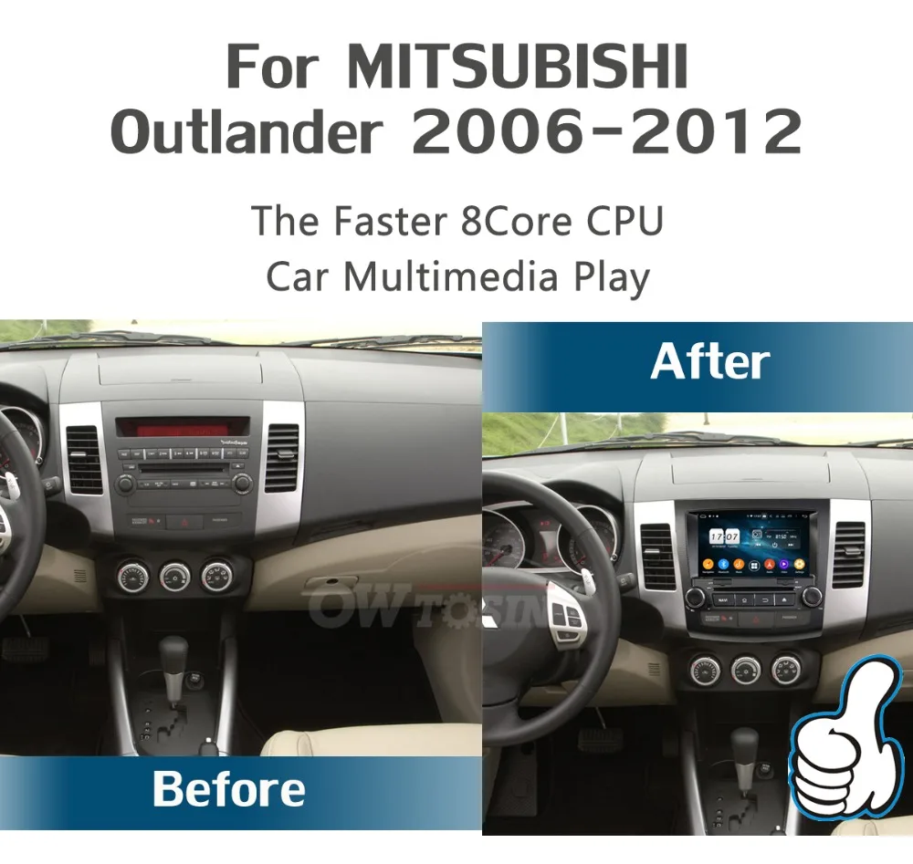Sale 8" IPS 1920*1080 8Core 4G RAM+64G ROM Android 9.0 Car DVD Player For Mitsubishi Outlander 2006-2012 DSP Radio GPS Parrot BT Adas 2