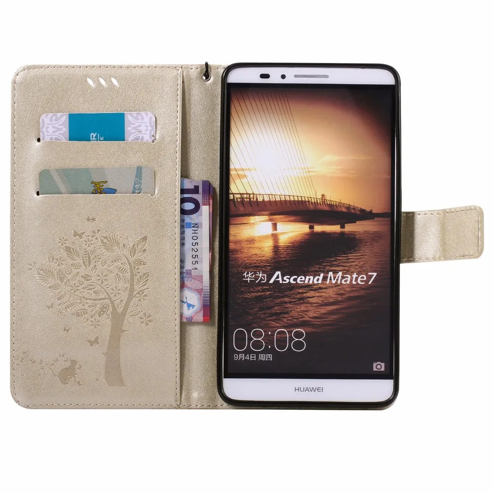3D Дерево для Huawei Mate 7 8 9 чехол телефона Mate7 Mate8 Mate9 PU кожаный мобильного кошелек