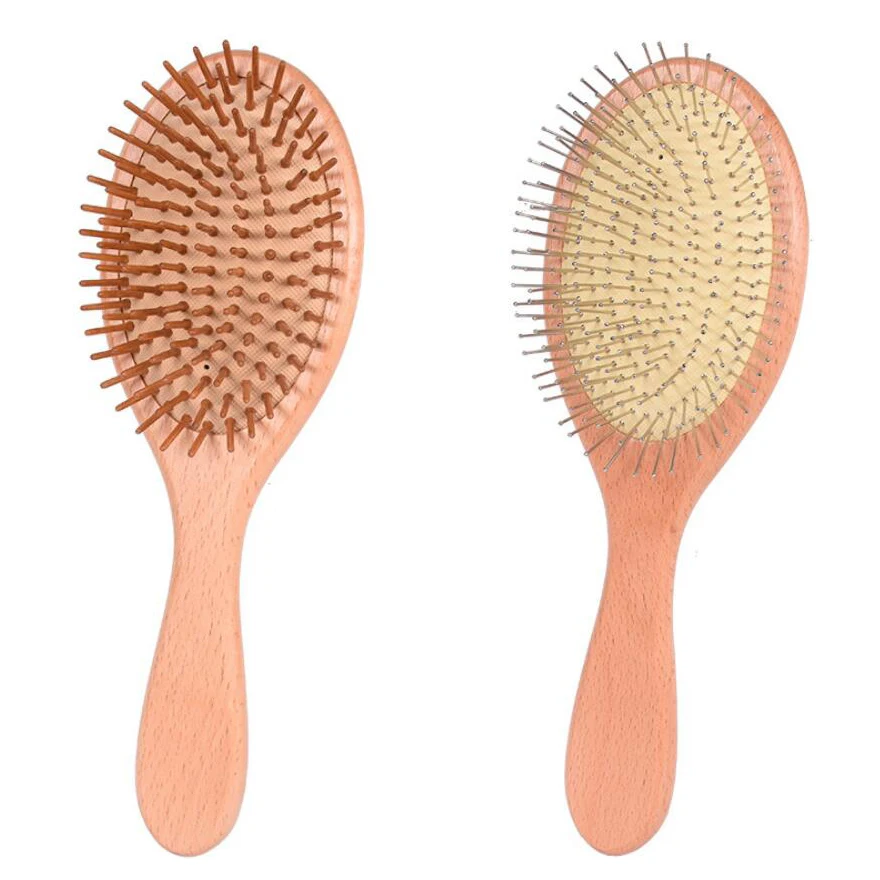 

Wooden Hairbrush Beech Airbag Massage Comb Solid Wood Beech Cushion Anti-static Hair Brush Combs Travel Pointed Teeth