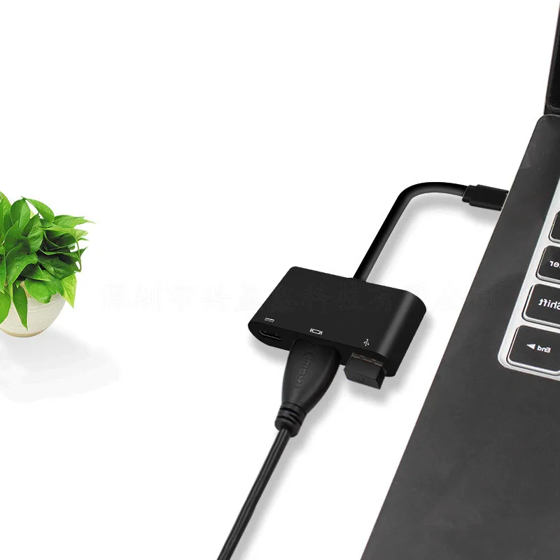Адаптер USB C HDMI 3 в 1 4K Type 0 порт + (PD) конвертер для ноутбука Macbook Nintendo Switch|Кабели HDMI| |