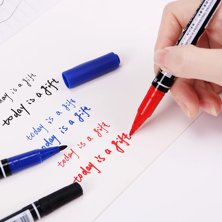 1 шт. Твин Совет перманентные маркеры ручки масло тонкой точки цвет: черный, синий красные чернила 0,5 мм ручка Перманентный маркер