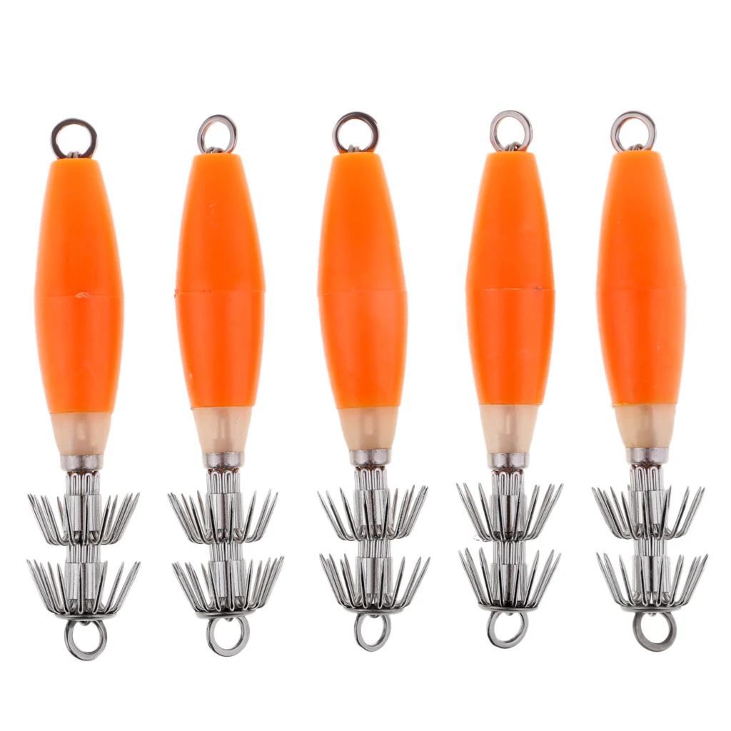 5pcs Sea Fishing Squid Hooks Octopus Hook Saltwater Fishing Lure Hard Bait Gancho de calamar le calmar crochet