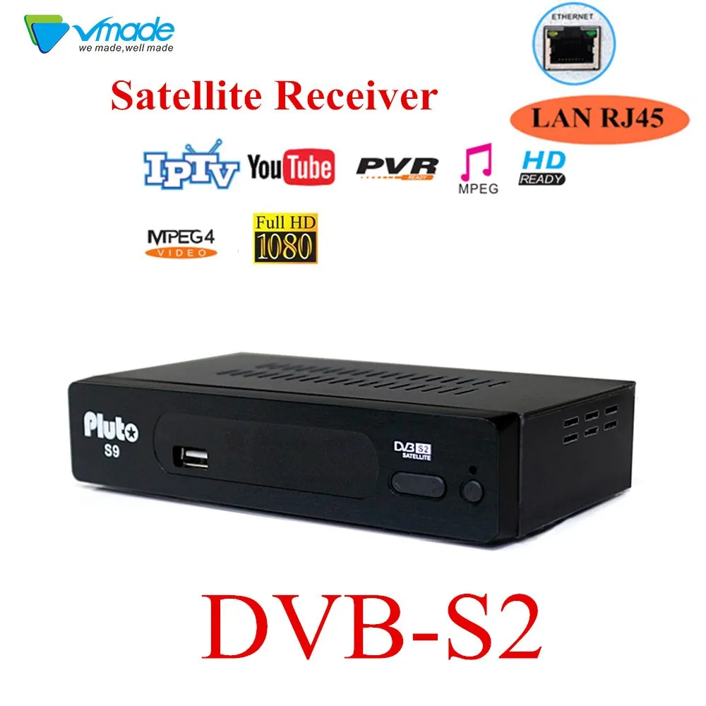 VMADE DVB S2 Pluto S9 Digital Satellite receiver TV box with LAN RJ45