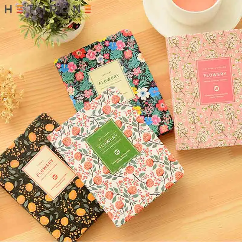 

Hethrone Flower PU Leather cover A5 binder Sketchbook Bullet journal Paper Weekly Planner office Accessories Stationery Diary