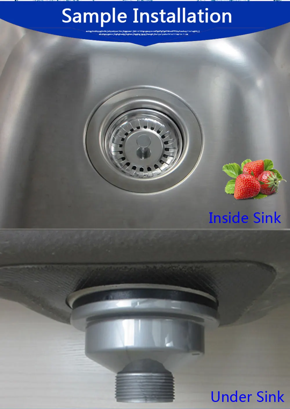 aço inoxidável, 110 114mm, conjunto de drenagem