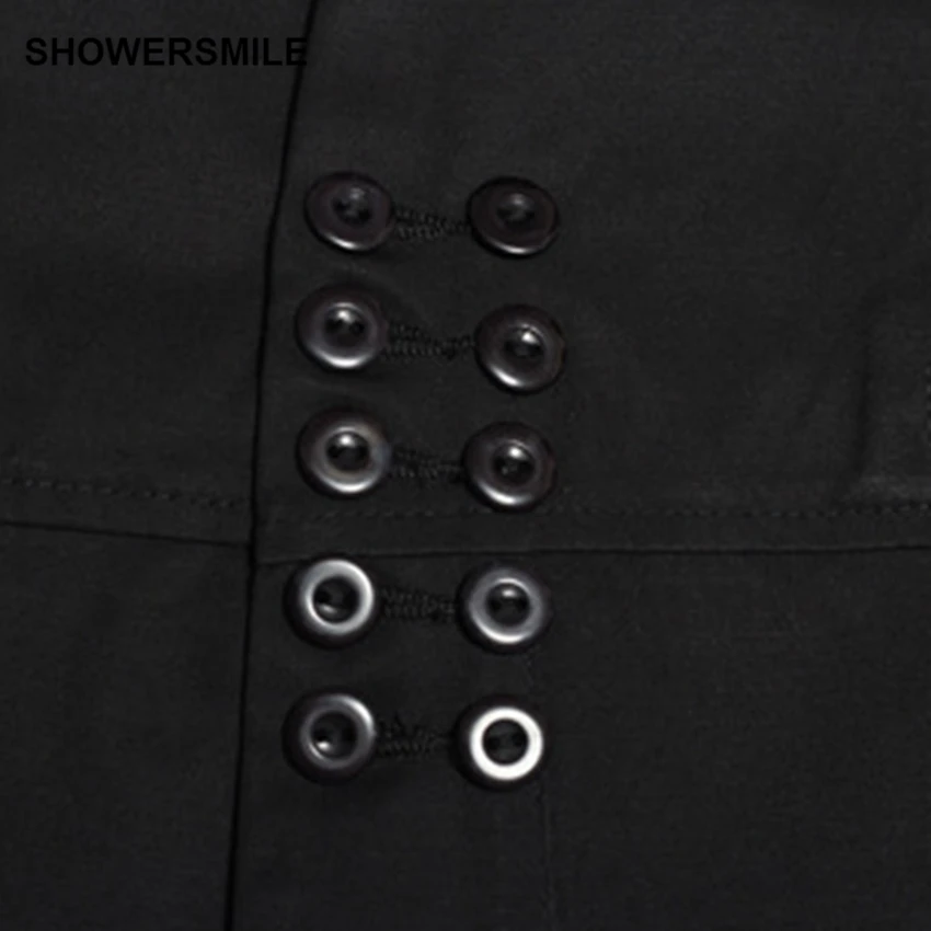 SHOWERSMILE Black Beige Womens Short Suit Vest Slim Fit Waistcoat Adjustable Buckle Sleeveless Plus Size Jacket Cheap Clothing