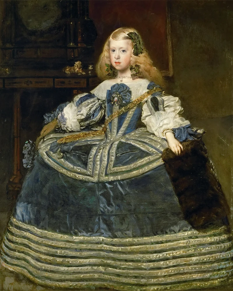 

Classical figurative painting vintage portrait poster picture painting Diego Velazquez Infanta Margaraita Teresa in a Blue Dress