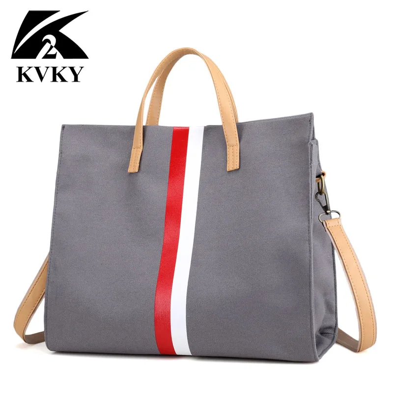 

New Arrival Strips Printing Canvas Tote Bag Women's Casual Style Tote Bag Handbag Female Travel Big Capacity Shopping Beach Bag