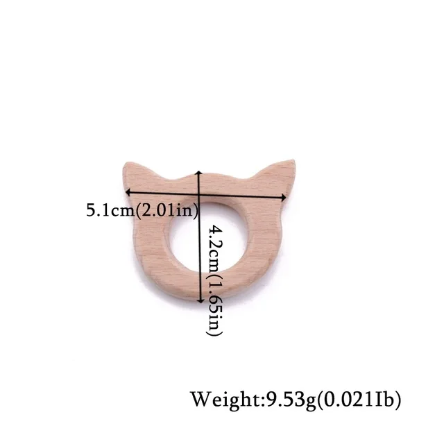 1 шт. деревянный зубопрорезыватель в виде животных из бука, деревянный зубопрорезыватель для соски, цепочка для грызунов, миниатюрный стержень, Детская Подвеска-прорезыватель, детские молочные продукты - Цвет: Cat