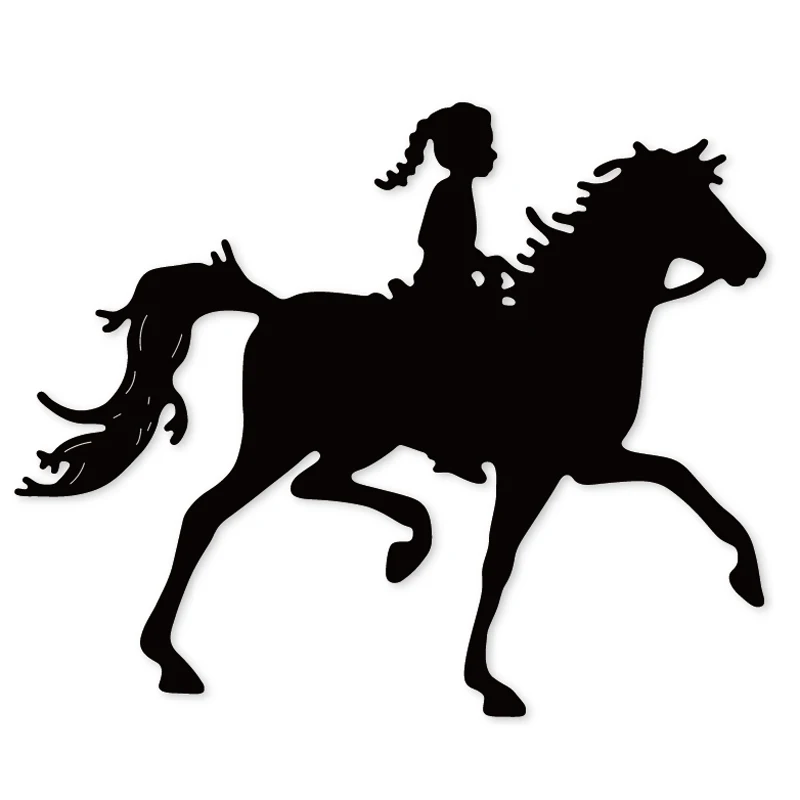 

Swovo Horse Riding Girl Frame Metal Cutting Dies for DIY Scrapbooking Embossing dies Decorative Craft Paper Card Making 2019 Die