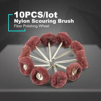 

10PCS/lot Abrasive Nylon Scouring Brush Fiber Grinding Sanding Head Buffing Polishing Wheel For Dremel Grinding Tools
