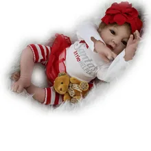 55 см Детские Силиконовые куклы reborn очень милые коричневые глаза кукла с полосатыми штанами девочка bebe куклы reborn от 0 до 8 лет подарок на праздник