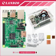 Raspberry Pi 3 Модель B starter kit-pi 3 доска/акриловый чехол/охлаждающий вентилятор/медных радиаторов/официальный Адаптер Питания 5.1 В 2.5A