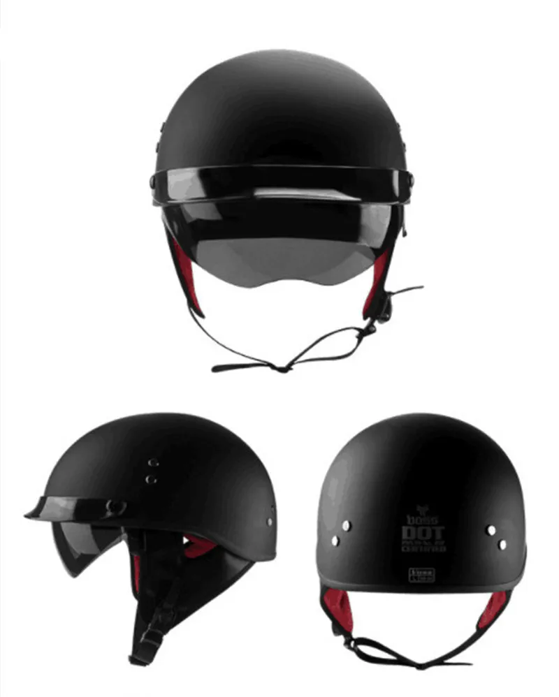 New retro motorcycle half face font b helmet b font With Inner Sun Visor Casco Casque