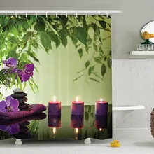 Спа-Декор душевая занавеска в комплекте дзен камни ароматические свечи и орхидеи цветение лечение Отдых аксессуары для ванной комнаты