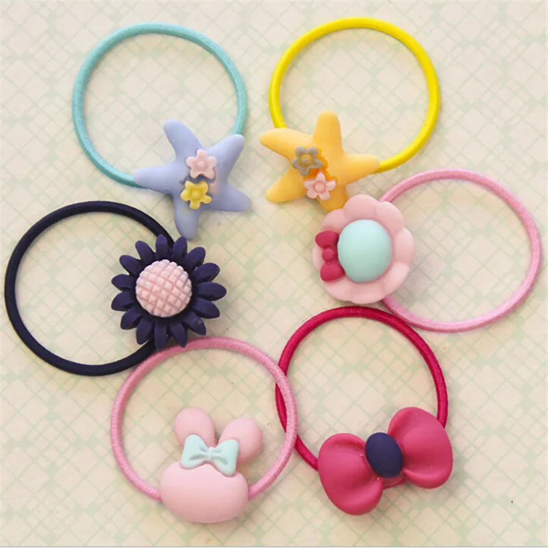 

Fashion 10pcs/Set Children Hairband flower Hair Rope Ring Flower Hairband Elastic Hair Accessories Kids Girls