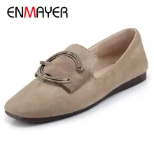 ENMAYER Metal Decoration Round Toe Flat Shoes Woman Loafers Casual Shoes Plus Size 34-44 Black Gray Beige Slip-on Flats ENMAYER Metal Decoration Round Toe Flat Shoes Woman Loafers Casual Shoes Plus Size 34-44 Black Gray Beige Slip-on Flats