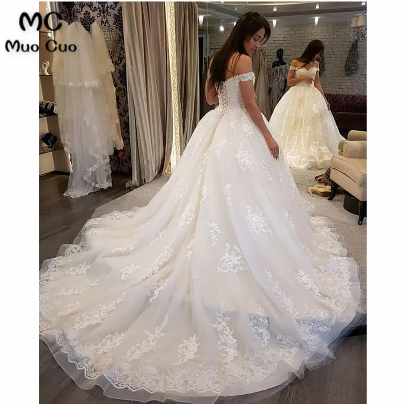 Lace Embroidery Sweetheart Off-The-Shoulder Wedding Dresses Ball Gowns4