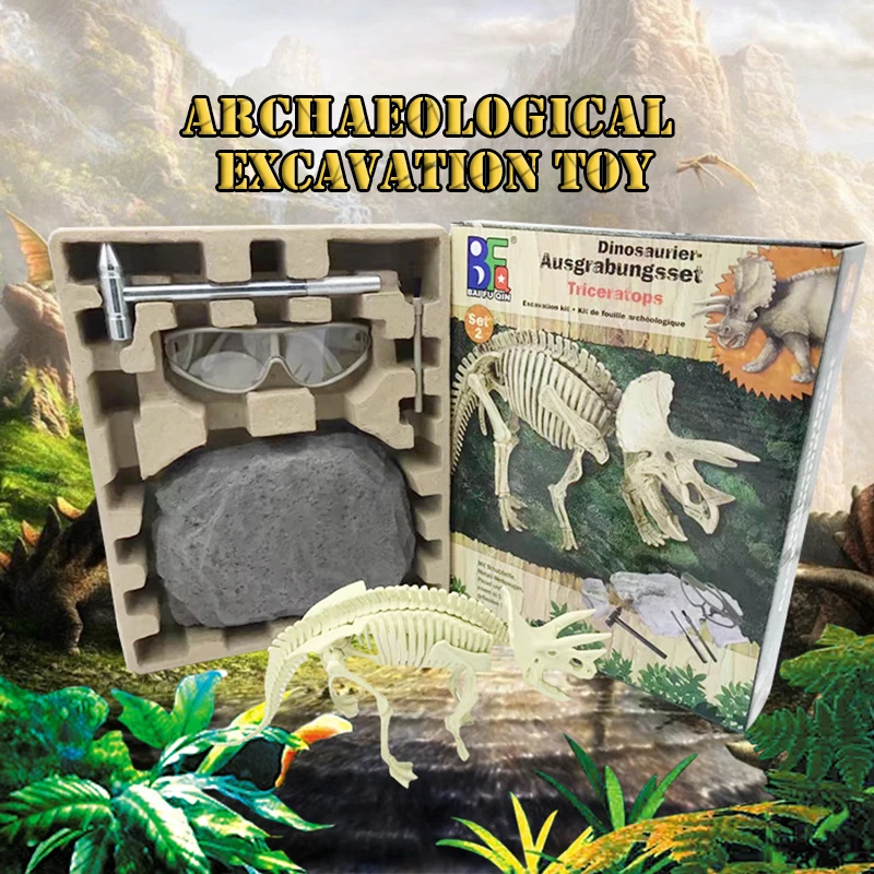 

3D Stereo Effect DIY Triangle Dragon Puzzle Archaeological Parent-child Interaction Children's Excavation Toy