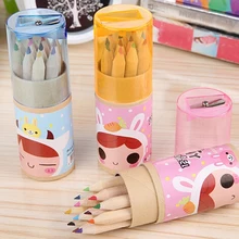 4 Barrels/48 pieces pencils/12 Colors/Lot colored pencil Cartoon Stationary School office Supplies Drawing Writing Wooden Pencil