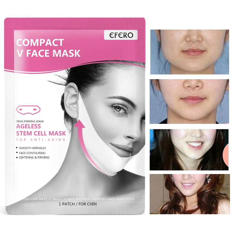 

EFERO 2Pcs Women V Face Chin Masks Lifting Slimming Firming Cheek Smooth Wrinkles Cream Face Reduces Double Chin Neck Masks