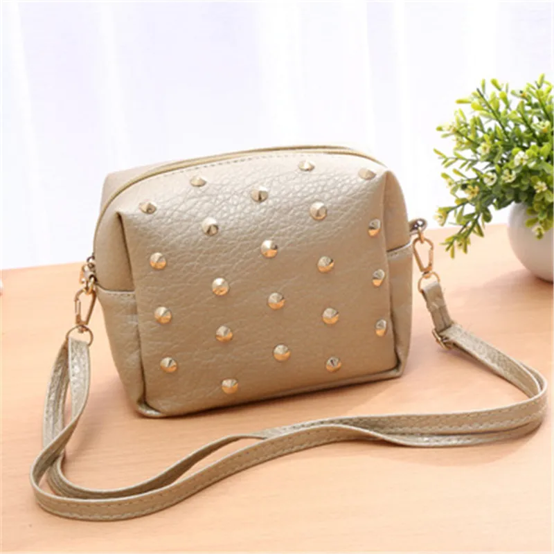 

NIBESSER Fashion 2018 Shoulder Bag For Women Small Handbag Purse With Rivets Female Crossbody Bags Solid Mini Clutch With Zipper