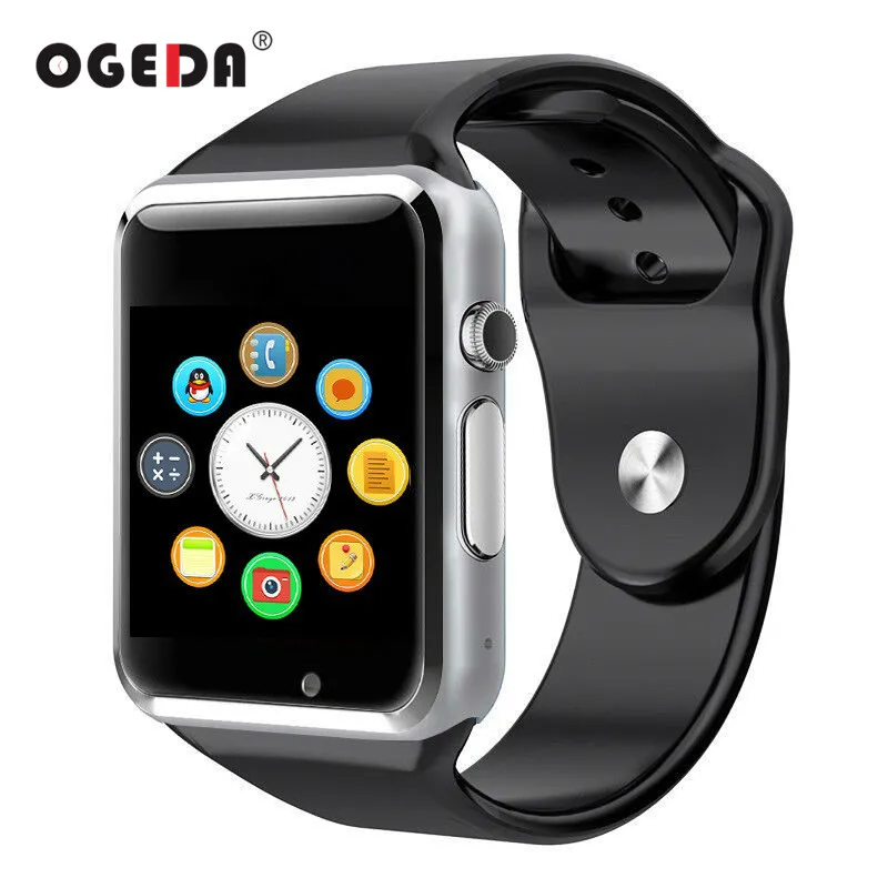 

OGEDA Smart Watch A1 Men Watch Bluetooth Touch-screen Sport Pedometer With SIM Camera For Android Male Watch Smart Clock Hour