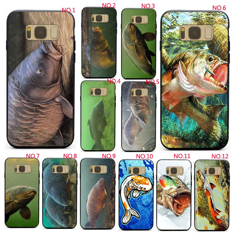 

CARP FISH FISHING FEEDING Trout Panel Painting For Samsung Galaxy S5 S6 S7 S8 S9 Plus S8+ S9+ J5 2016 J510 Phone Case Cover T01