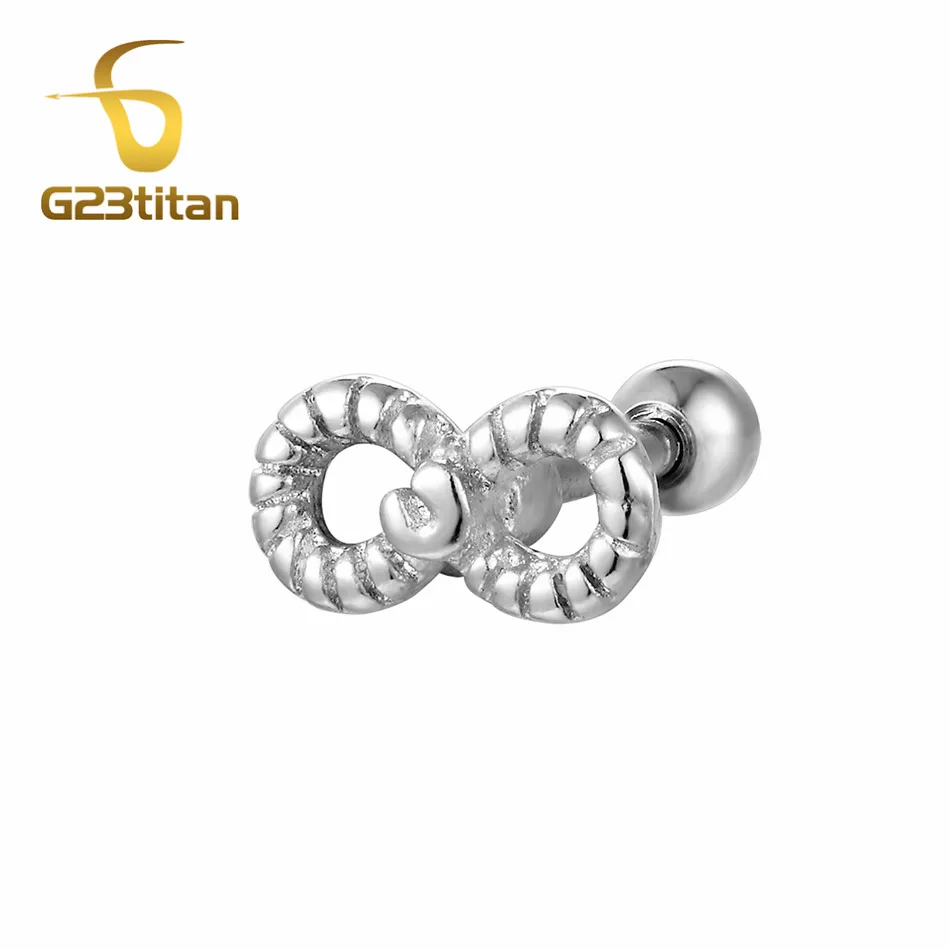 G23titan Ear Piercings Jewelry Mens Womens 16G 6mm Labret Studs for Lobe Tragus Piersing Fashion Ear Plugs Barbell - Окраска металла: Ear Tragus