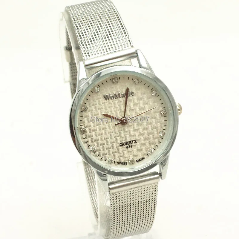 

Free ship!Metal webbing band,silver plate alloy case,rhinestone dotted in dial,womage woman fashion and casual quartz watches
