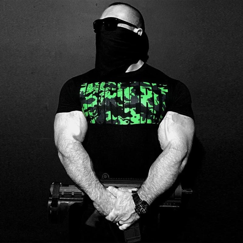 mens gyms T shirt Fitness Printed Shirts-2