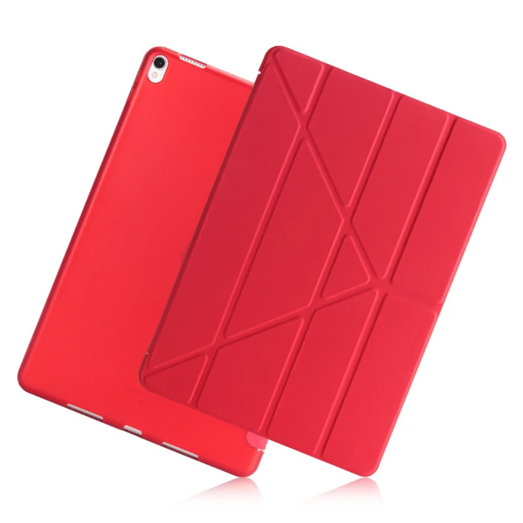 Чехол для Apple iPad Pro 9,7: A1673'1674'A1675. Мягкий чехол из ТПУ+ умный чехол из искусственной кожи-EQHTX - Цвет: Red-Y H-TPU Pro