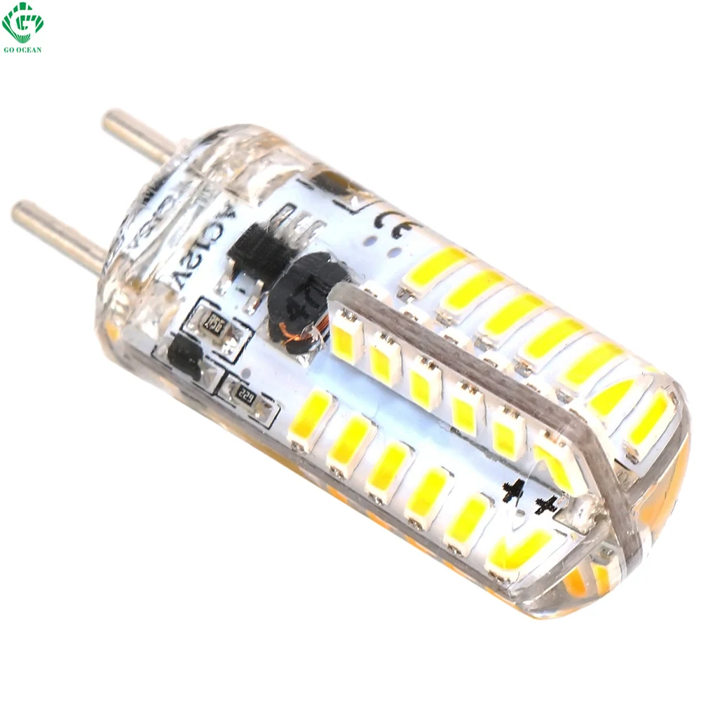 gy6.35 привел колба 3W bombillas 48 SMD 3014 силикон кристалл место легких 12в AC / DC кукуруза машину кампер люстры хрустальные люстры