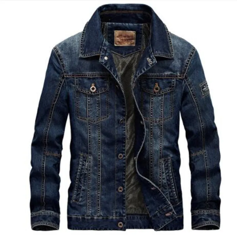 

Retro Denim jacket men Autumn Spring Turn-Down Collar jacket men's classic outwear jean jackets coat plus size, MA403