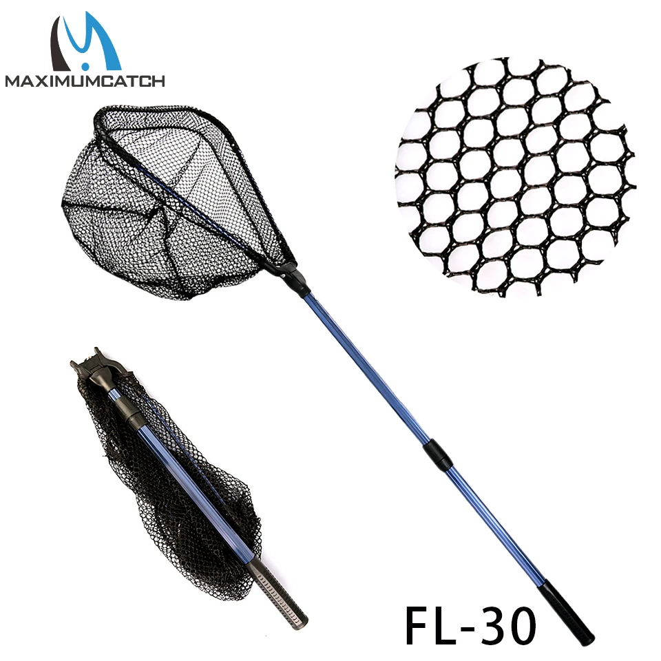 Maximumcatch Fishing Landing Net with Telescoping Aluminum/EVA Handle  Fishing Net