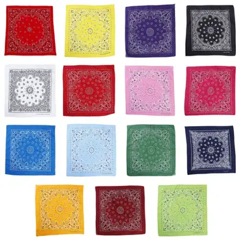 

15 Color Ethnic Hip Hop Bandana Handkerchief Retro Location Paisley Floral Print Unisex Sport Cycling Square Scarf Headwear Mas