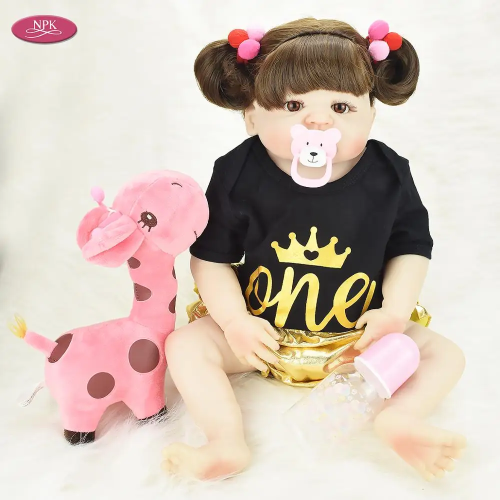 

NPK Reborn Girl Baby Doll Full Body Silicone Bathe Toys 55CM Realistic Newborn Babies Lifelike Princess Toddler Dolls Brinquedos