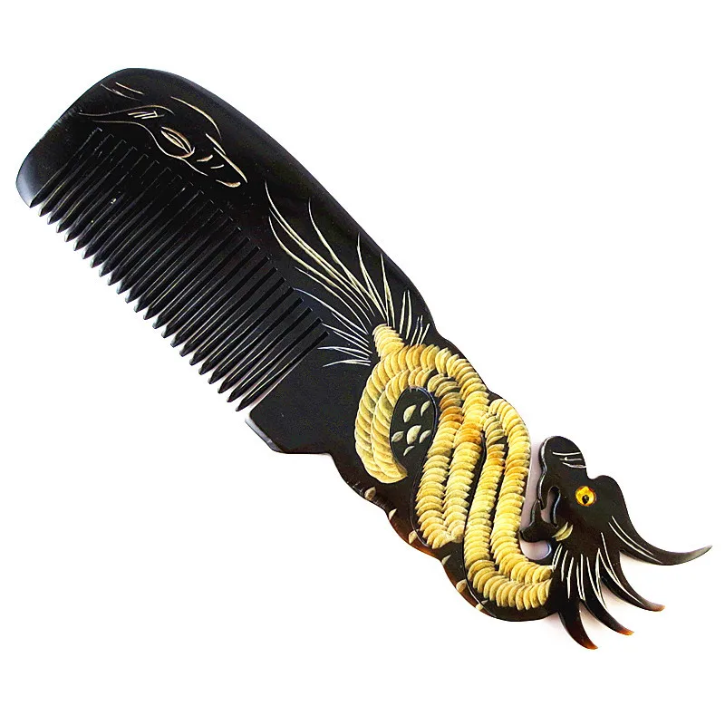 twelve zodiac black horns head hair comb massage brushes (7)