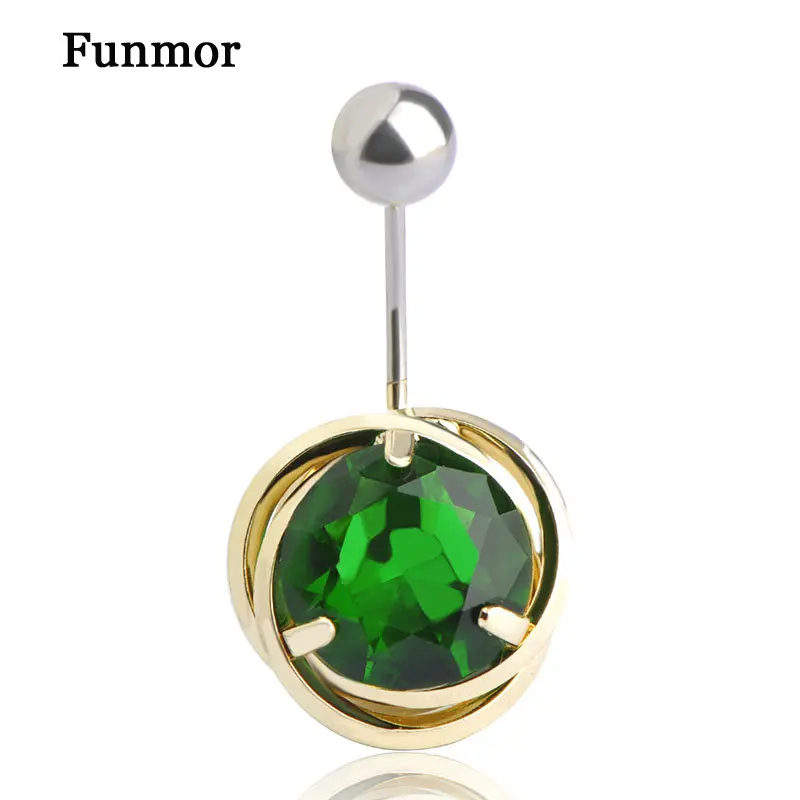 Sapphire White Gold Zircon Blue Belly Button Rings Body Piercing Navel Sexy Jewellery Women Bijou Pircing Hot Selling Blucome