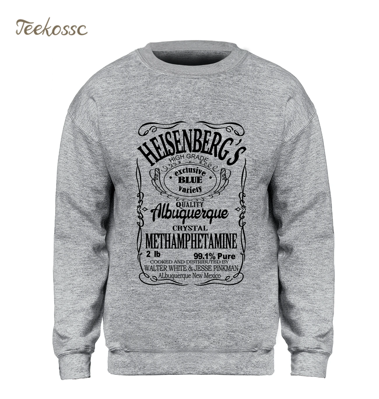grå crewneck