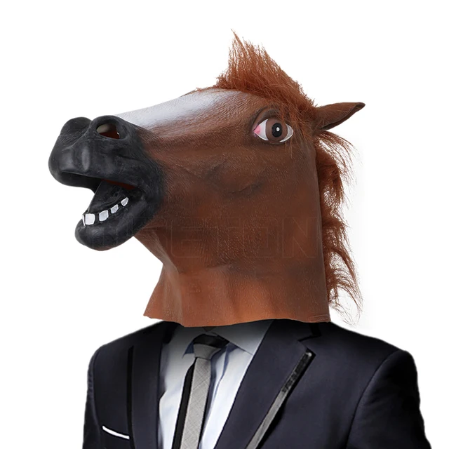 Buy New Horse Full Head Mask Mane Latex Realistic Mask