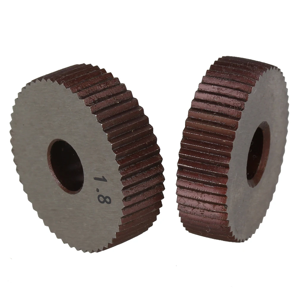 2Pcs Gear Hob 1.8mm Wheel knurl HSS Straight grain wheel Knife Knurled Machine Tools Accessories Lathe Embossing Wheel