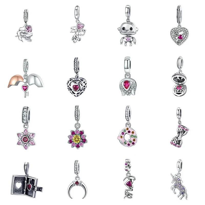 

2019 Angel Enjoy Life Unicorn Necklaces Pendants S925 Sterling Silver Pendant Charms Diy Bracelets For Woman Jewelry Accessories