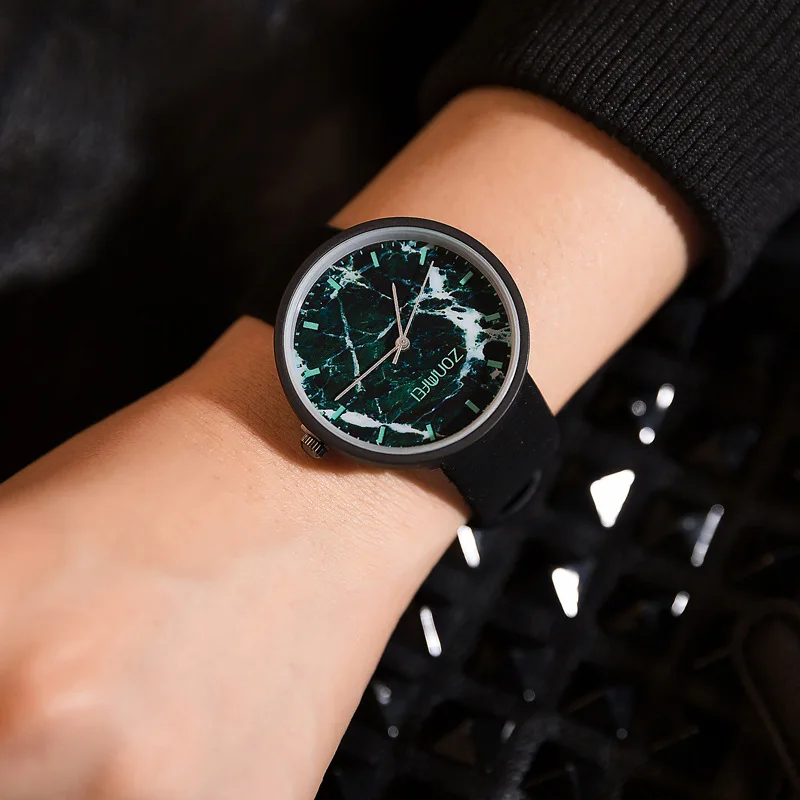 

British Style Emerald Watches 2016 Fashion Yushi Stripe Unique Quartz Watch Men Women Wristwatches with Genuine Leather Clock