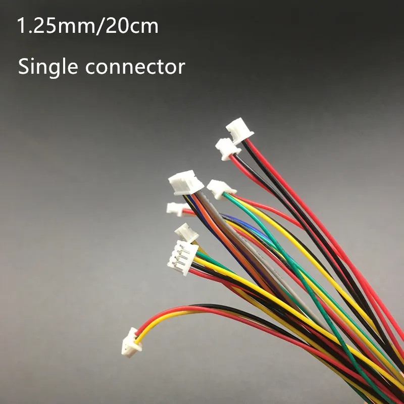 

5Pcs 28AWG Cable Connector XH 1.25 JST Single Electronic Wire Connectors 2/3/4/5/6/7/8/9/10 Pin 20cm DIY Line Forward Direction