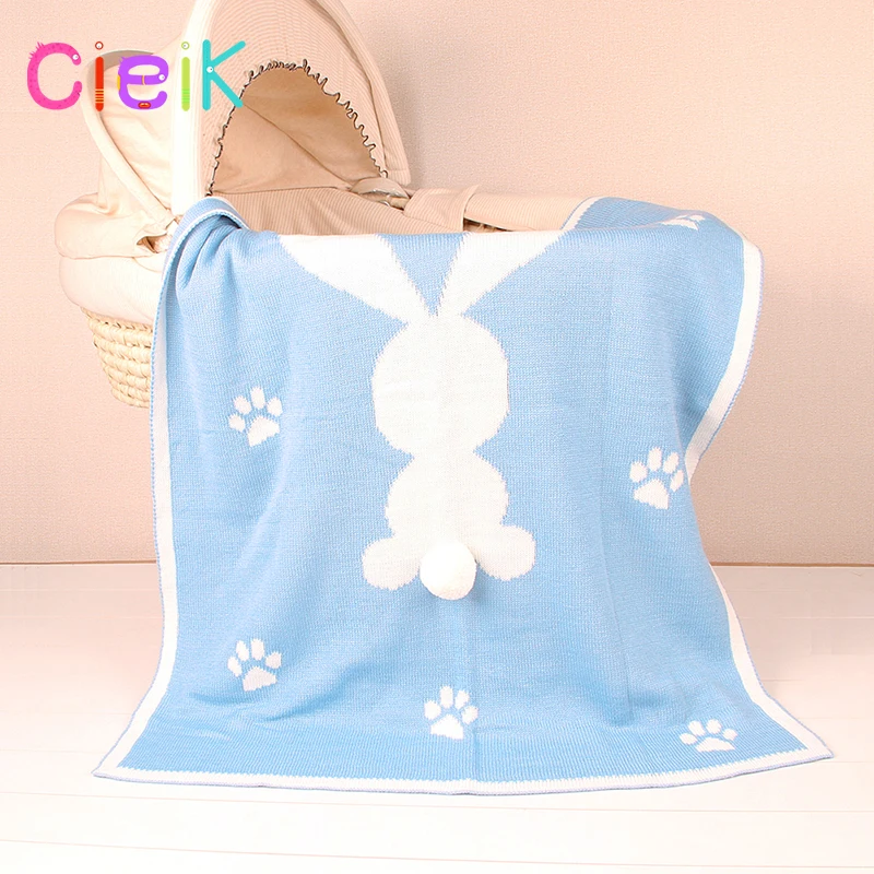 CieiK Baby Blanket Animal Bunny Muslin Floral Swaddle Newborn Girl Boy Soft Wrap Kids Photo Playing Knitted Warm Children Towel  (15)